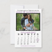 シンプル写真カレン結婚ダーの救日 カード (正面)