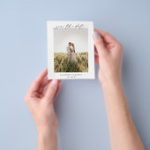 シンプル写真クラシックの予算結婚式の日付の保存 チラシ (手)