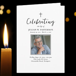 シンプル写真クラシック葬儀 プログラム