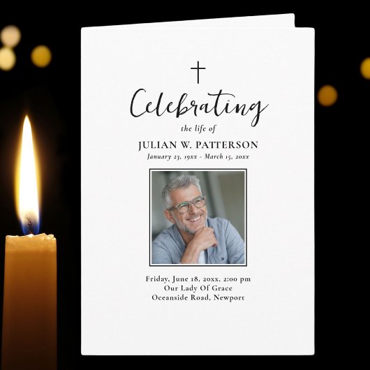 シンプル写真クラシック葬儀 プログラム