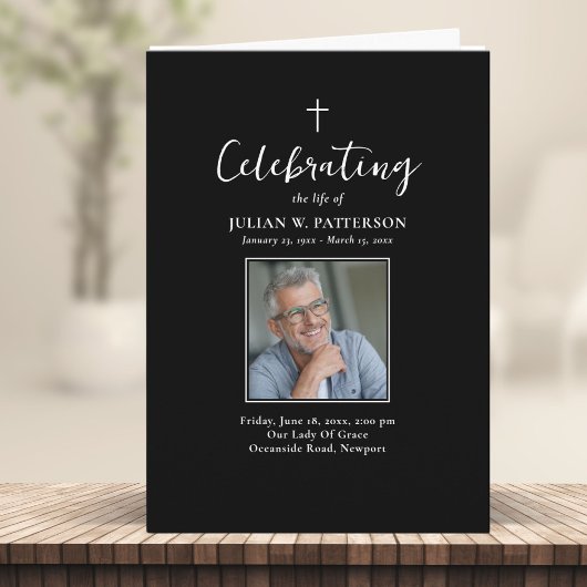 シンプル写真クラシック葬儀 プログラム