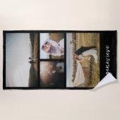 シンプル写真コラージュモダン ビーチタオル (正面)