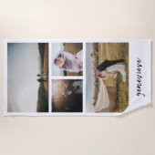 シンプル写真コラージュモダン ビーチタオル (正面)