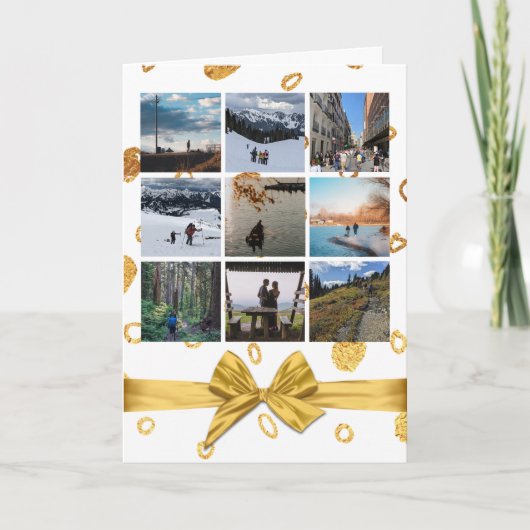 シンプル写真コラージュ任意の大事な行事グリーティングカード カード (正面)