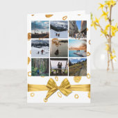 シンプル写真コラージュ任意の大事な行事グリーティングカード カード (黄色い花)