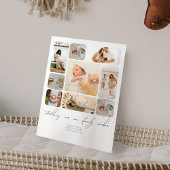 シンプル写真コラージュ導入生まれたばかりのベビー サンキューカード