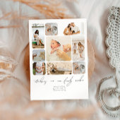 シンプル写真コラージュ導入生まれたばかりのベビー サンキューカード