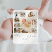 シンプル写真コラージュ導入生まれたばかりのベビー サンキューカード