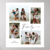 シンプル写真コラージュ白黒ファミリー ポスター (正面)