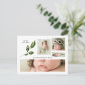 シンプル写真コラージュ誕生のお知らせ 案内ポストカード (スタンド正面)