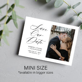 シンプル写真シックエレガントスクリプ結婚トの救2018 ノートカード