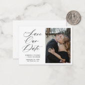 シンプル写真シックエレガントスクリプ結婚トの救2018 ノートカード (正面/裏面インサイチュ)