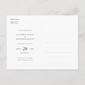 シンプル写真スタイリッシュモダン招待状の保存 インビテーションポストカード (裏面)