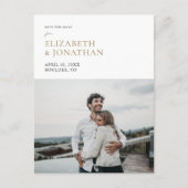 シンプル写真スタイリッシュモダン招待状の保存 インビテーションポストカード (正面)