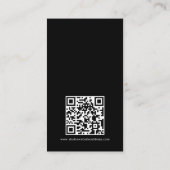 シンプル写真スタジオQRコードロゴ引用文ブラック 名刺 (裏面)