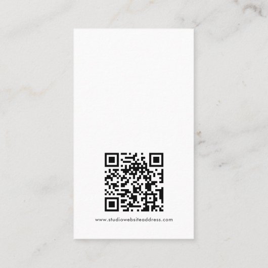 シンプル写真スタジオQRコードロゴ引用文 名刺 (裏面)