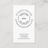 シンプル写真スタジオQRコードロゴ引用文 名刺 (正面)