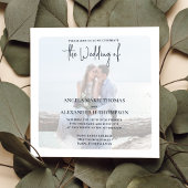 シンプル写真テンプレートスタイリッシュ結婚s 招待状