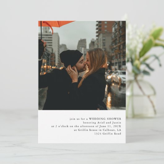 シンプル写真テーマウェディングシャワー招待状 招待状 (スタンド正面)