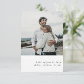 シンプル写真テーマウェディングRSVP 出欠カード (スタンド正面)