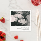 シンプル写真テーマ結婚 スタンダードカクテルナプキン (インサイチュ)