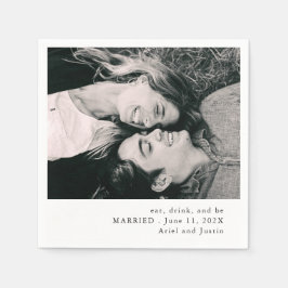 シンプル写真テーマ結婚 スタンダードカクテルナプキン