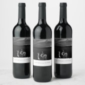 シンプル写真テーマ結婚 ワインラベル (ボトル)