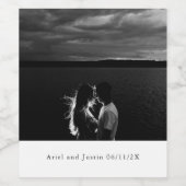 シンプル写真テーマ結婚 ワインラベル (シングルラベル)