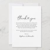 シンプル写真ハート結婚のサンキューカード サンキューカード (裏面)