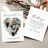 シンプル写真ハート結婚のサンキューカード サンキューカード