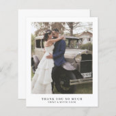 シンプル写真バジェット結婚のサンキューカード (正面/裏面)