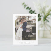 シンプル写真バジェット結婚のサンキューカード (スタンド正面)