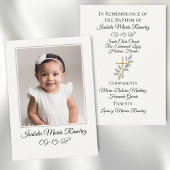 シンプル写真バプテスマ女の子の記憶カード 名刺