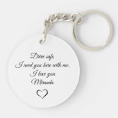 シンプル写真パーソナライズされたと文字写真 キーホルダー (裏面)