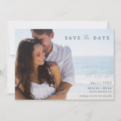 シンプル写真ビーチ結婚式 セーブザデート (正面)