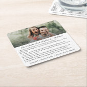 シンプル写真ブラック書道おもしろいファクト結婚ズ スクエアペーパーコースター (アングル)