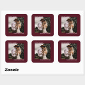 シンプル写真ブルゴーニュ感謝していラヴ結婚ズ スクエアシール (シート)