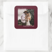 シンプル写真ブルゴーニュ感謝していラヴ結婚ズ スクエアシール (バッグ)