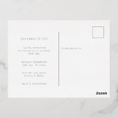 シンプル写真ベビーガール誕生発表箔 箔招待状ポストカード (裏面)