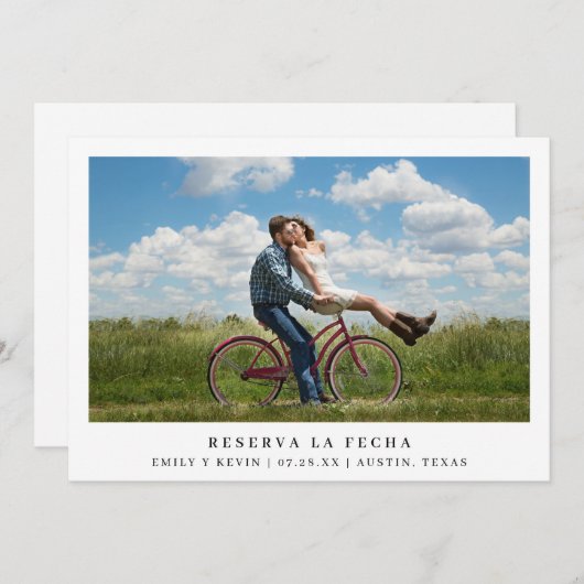 シンプル写真ミニマスペインのラ結婚ス セーブザデート (正面/裏面)