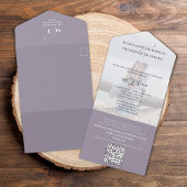 シンプル写真ミニマリストQRコードRSVP オールインワン招待状