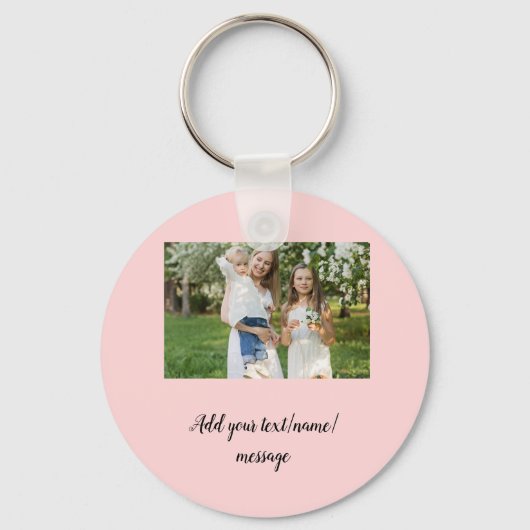 シンプル写真ミニマルのコラージュ名の追加文字 キーホルダー (正面)