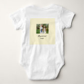 シンプル写真ミニマルのコラージュ名の追加文字 ベビーボディスーツ (裏面)