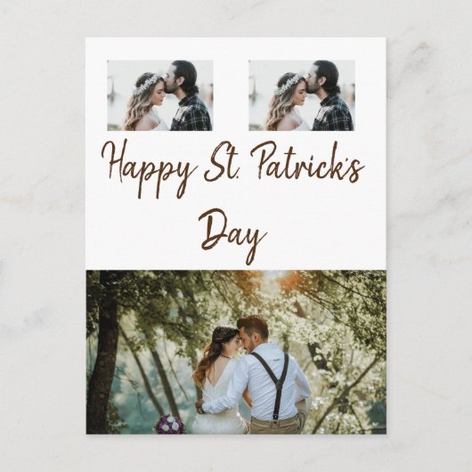 シンプル写真ミニマルコラージュhappy st. patricks da ポストカード (正面)