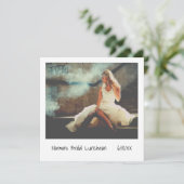 シンプル写真ミニマルブライダルモダンルンチョン 招待状 (スタンド正面)