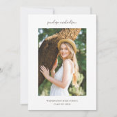 シンプル写真ミニマル卒業会 招待状 (正面)