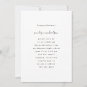 シンプル写真ミニマル卒業会 招待状 (裏面)