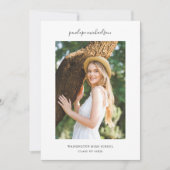 シンプル写真ミニマル卒業会 招待状 (正面)