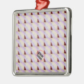 シンプル写真ミニマル名の追加文字カスタム メタルオーナメント (左)