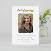 シンプル写真メモリアル服務命令プログラム 箔招待状 (立ち正面)